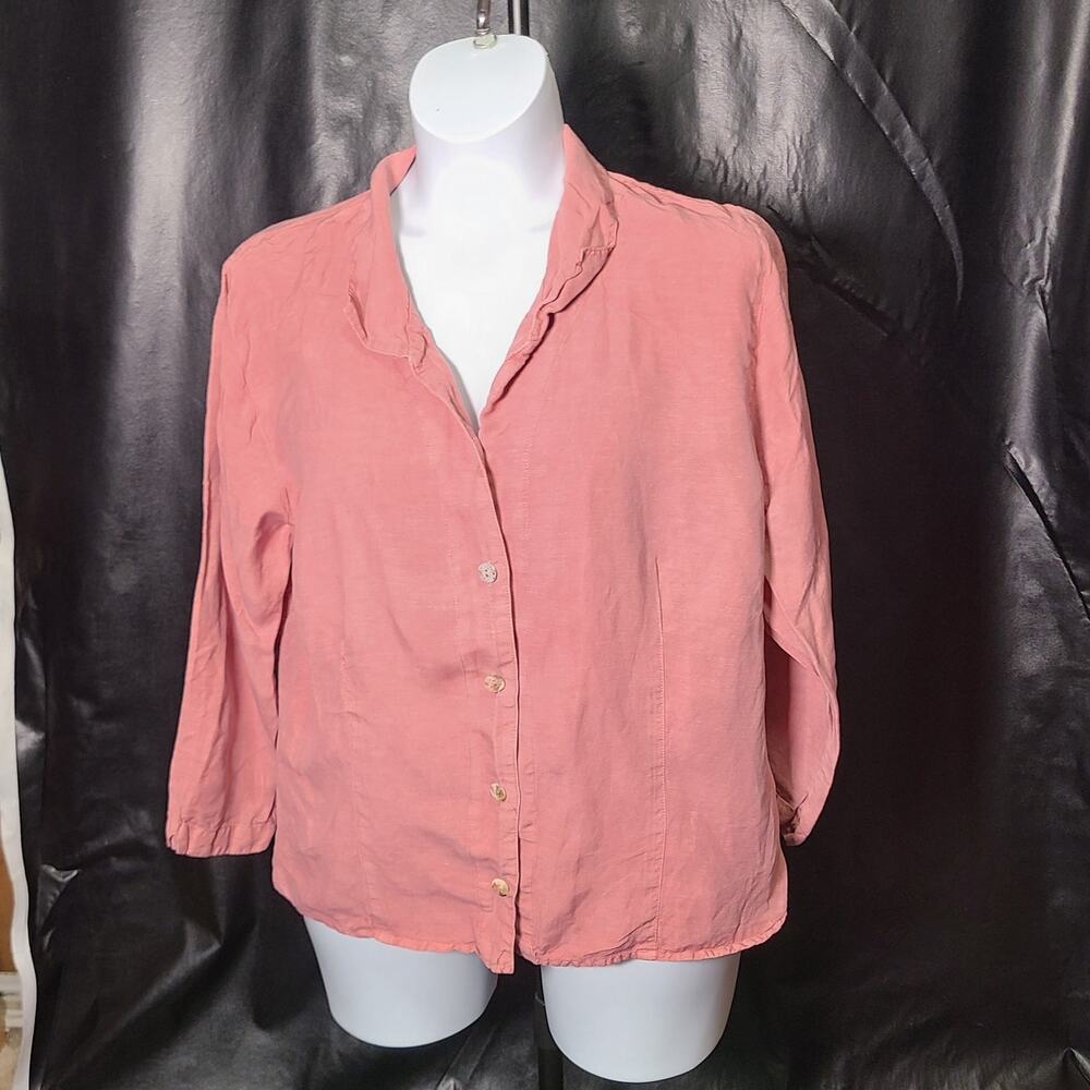 Cut loose pink button-down long-sleeved collared shirt size xl